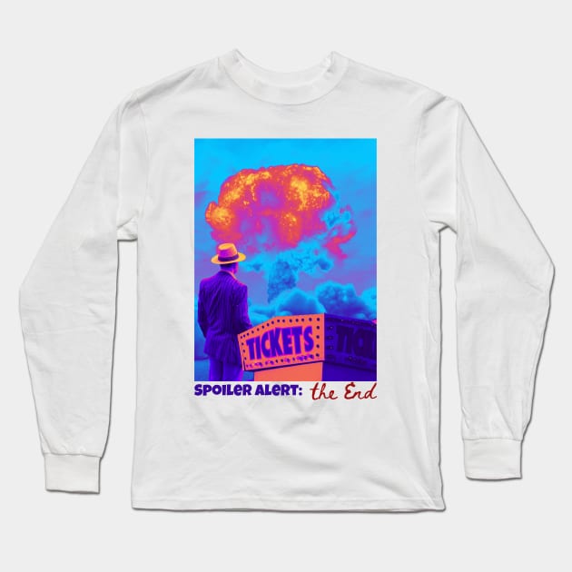 Atomic Fusion of Fates: The Ironic Sci-fi Encounter Long Sleeve T-Shirt by Amourist